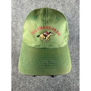 Vintage Delaware Park Horse Racing Snapback Hat Cobra Caps Green Embroidered